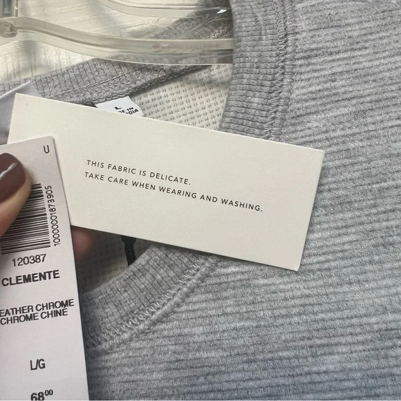 Aritzia Light Gray Long Sleeve Dress Soft-brushed jersey maxi dress size Large - Picture 4 of 8